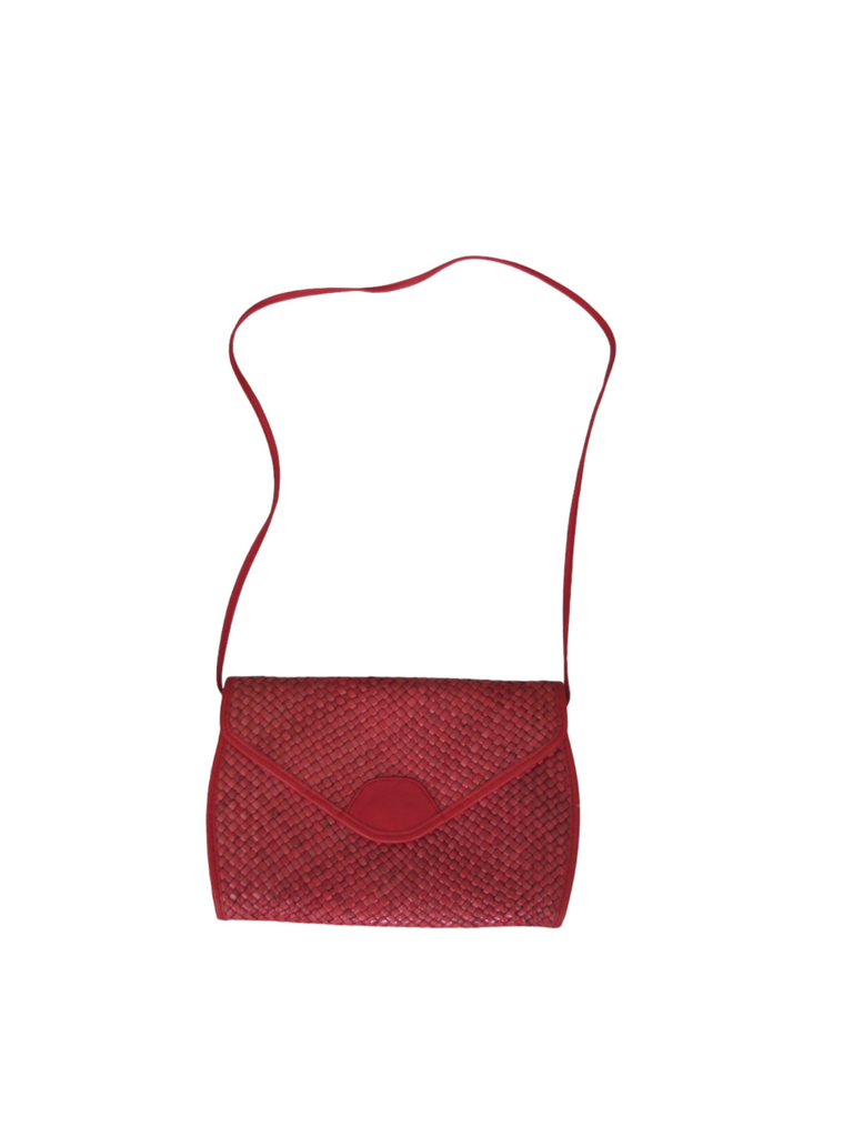 Vintage Red Wicker Bag